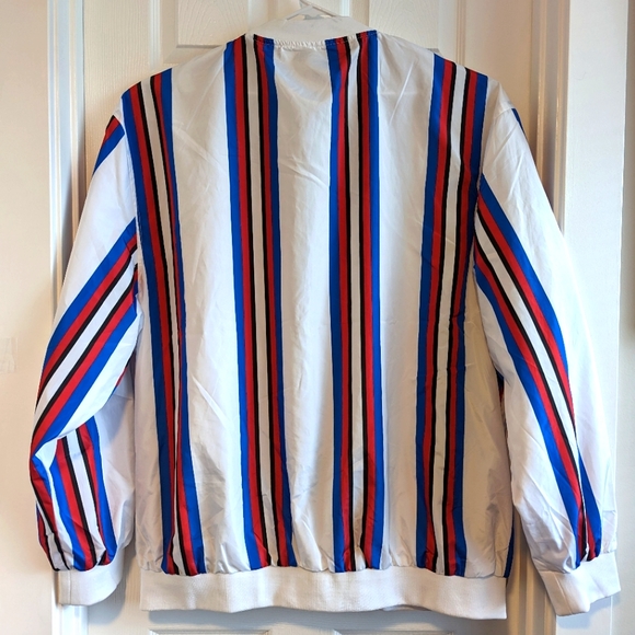 G-NET Men's 5XL Polyester Striped Full Front Zip Windbreaker Jacket - Picture 2 of 5